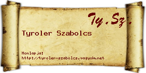 Tyroler Szabolcs névjegykártya
